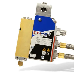 Industrial hot melt adhesive glue gun used for precision adhesive application and eco-stitch operations.